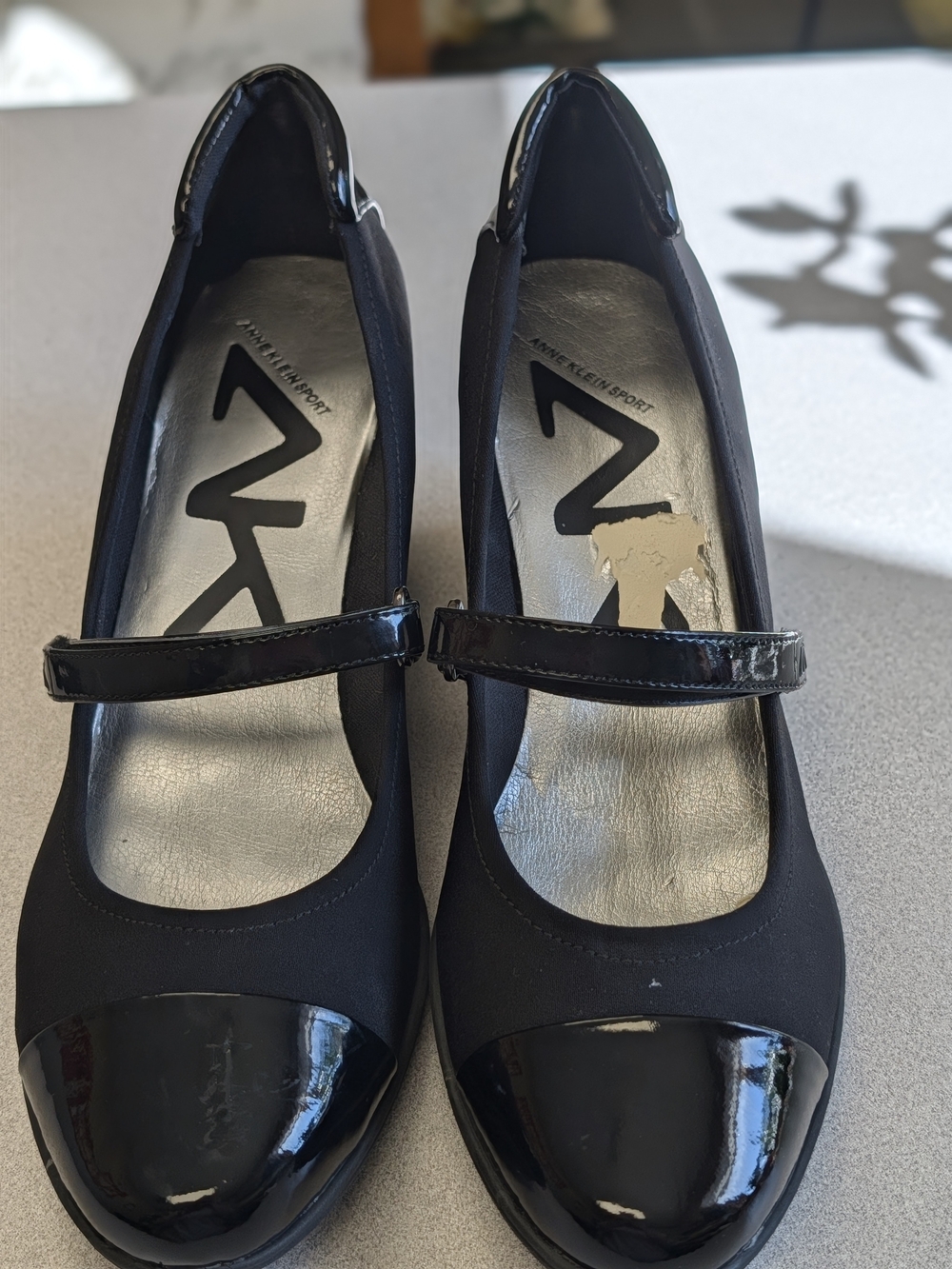 Anne Klein Sport AKFLINN Mary Jane Wedge Pumps Black Size 10M